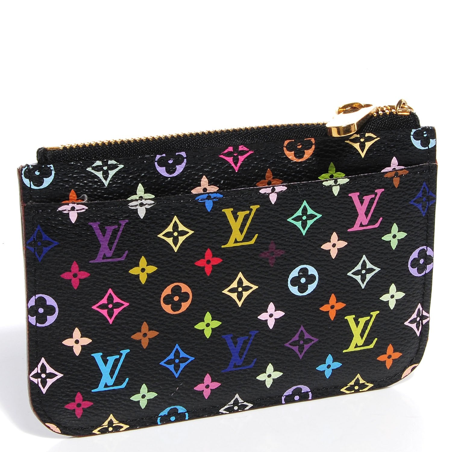 Louis Vuitton Monogram Multicolor Key Pouch Black Violet 3 of 8