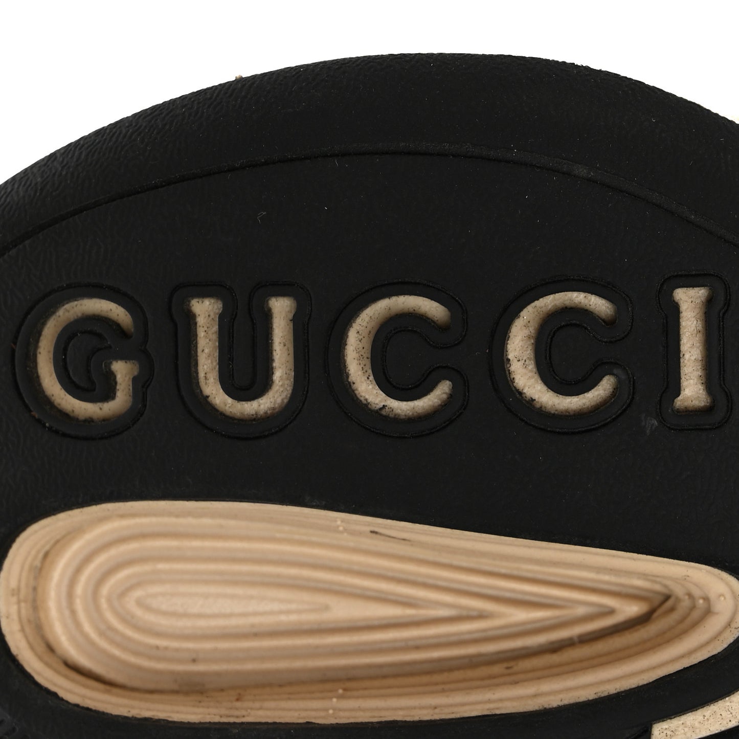 Ultralight Plume Calfskin Monogram Printed Mens Gucci Run Sneakers 11.5 Beige Ebony