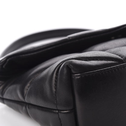 Saint Laurent Lambskin Quilted Toy Loulou Puffer Monogram Chain Satchel Black 10 of 13