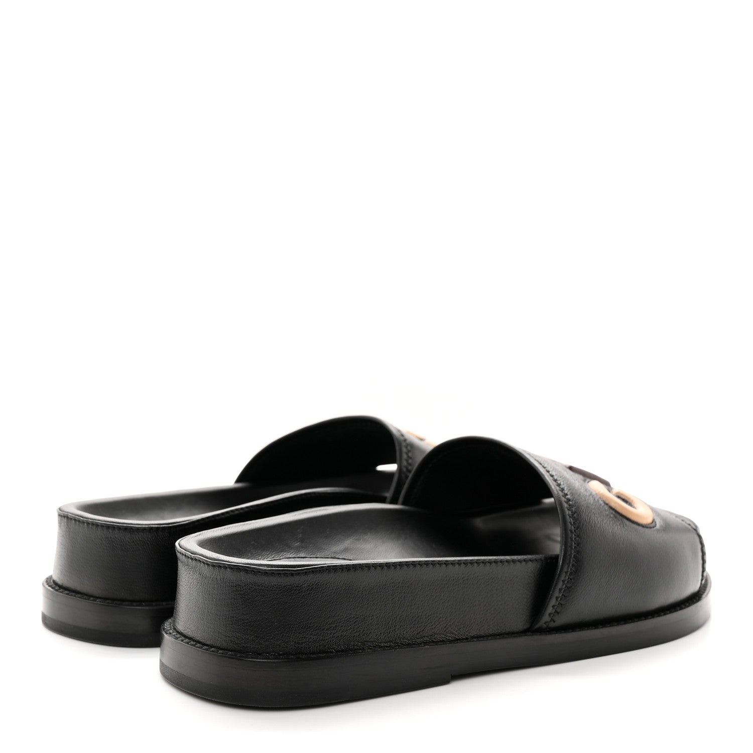 Chanel Lambskin Cha-Nel Mule Sandals 37 Black Multicolor 4 of 12