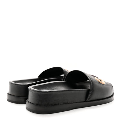 Chanel Lambskin Cha-Nel Mule Sandals 37 Black Multicolor 4 of 12