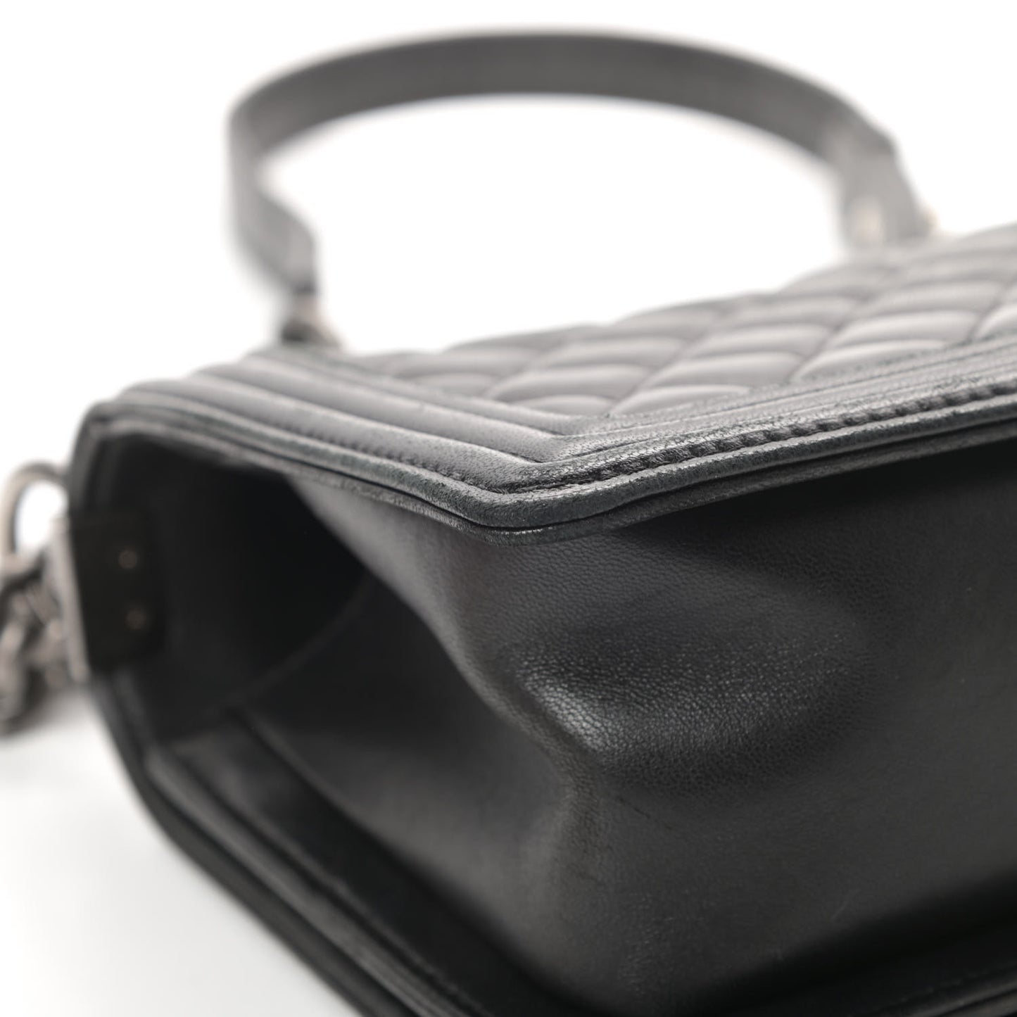 Lambskin Quilted Medium Boy Flap Black