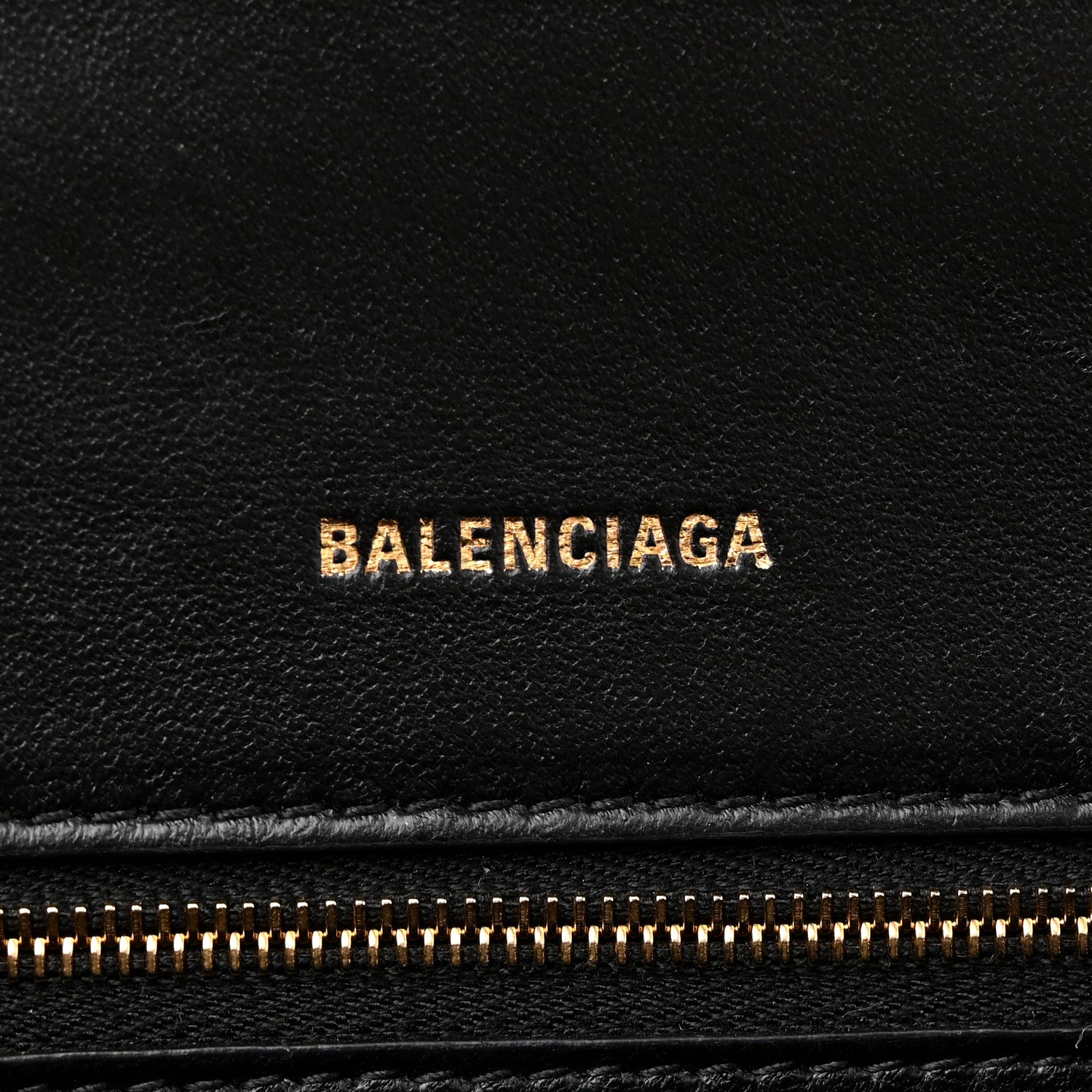 Balenciaga Shiny Calfskin Crocodile Embossed Small Hourglass Top Handle Bag Black 6 of 13
