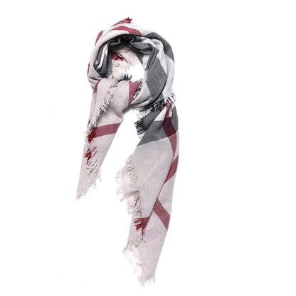 Burberry Merino Wool Check Square Scarf Stone 1 of 4