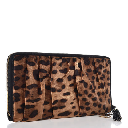 Dolce & Gabbana Satin Leopard Print Clutch Black 3 of 7