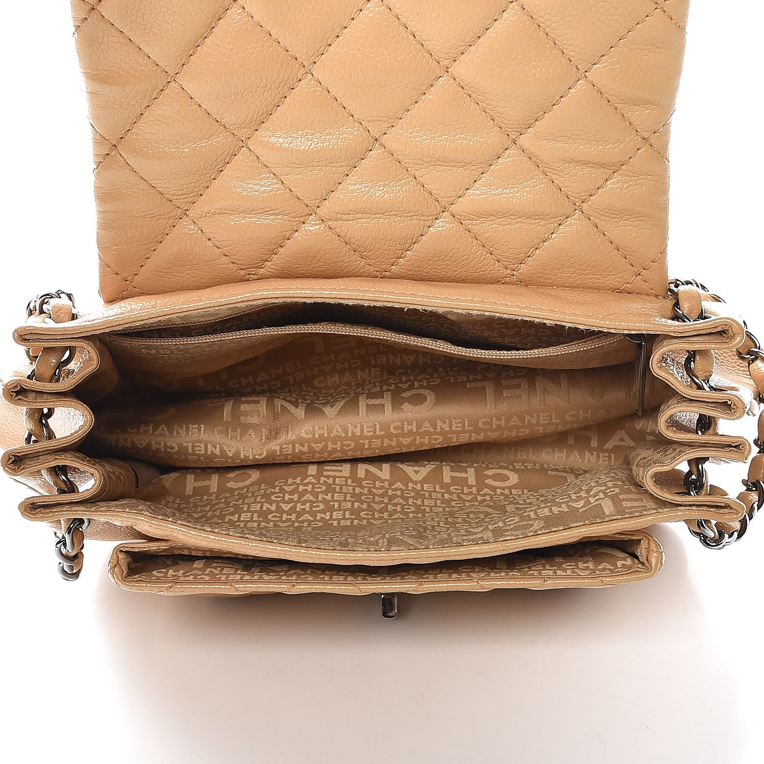 Chanel Caviar Quilted Accordion Mademoiselle Flap Beige 5 of 10