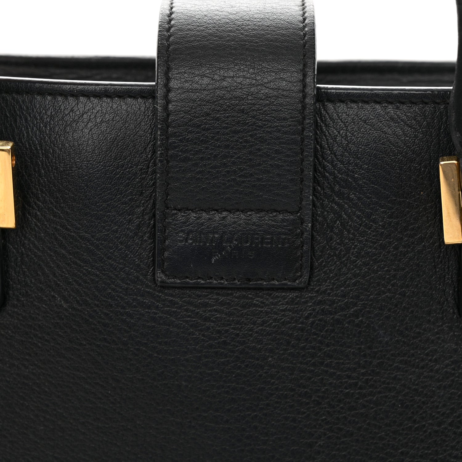 Saint Laurent Calfskin Monogram Baby Cabas Black 19 of 20