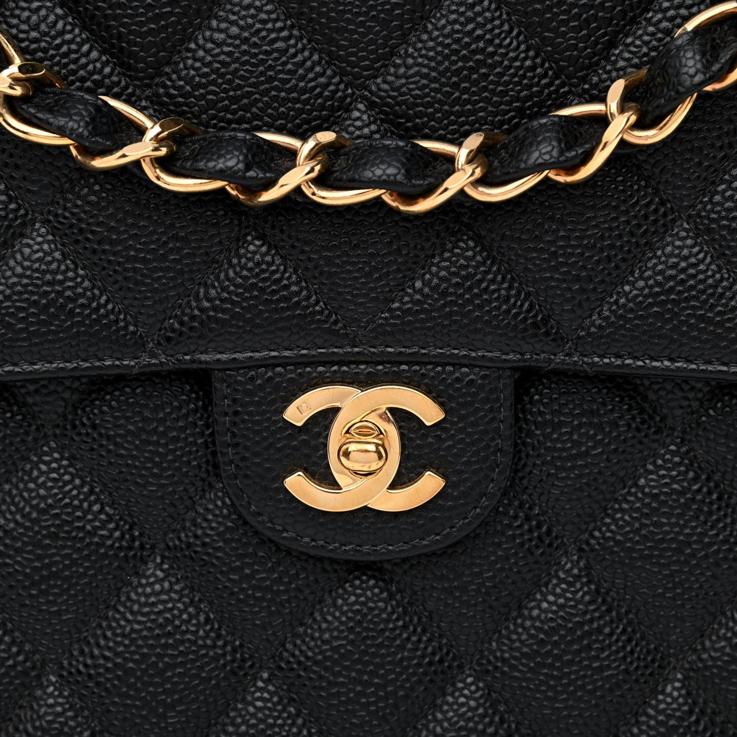 Caviar Jumbo Single Flap Black