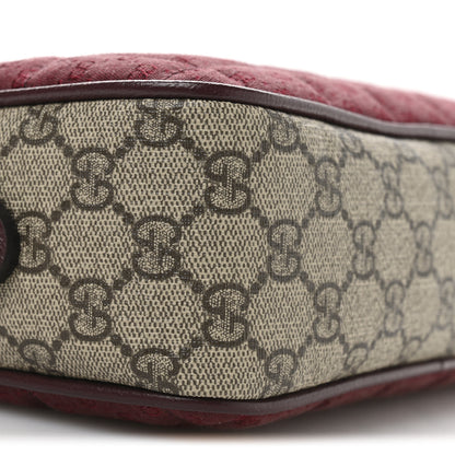 Gucci Monogram GG Mignon Textured Dollar Calfskin GG Supreme Monogram Quilted Small Crossbody Bag  Burgundy Beige Ebony 9 of 11