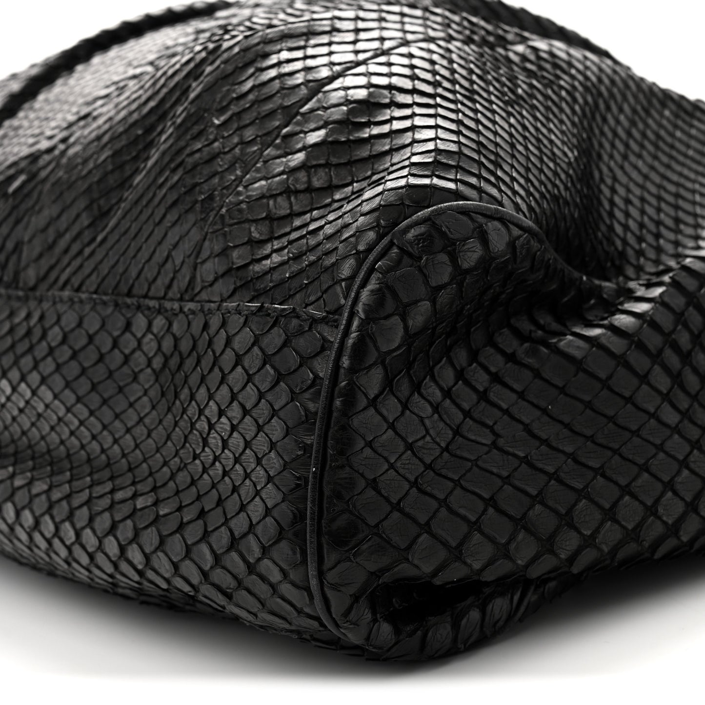 Snakeskin Large Sukey Tote Black