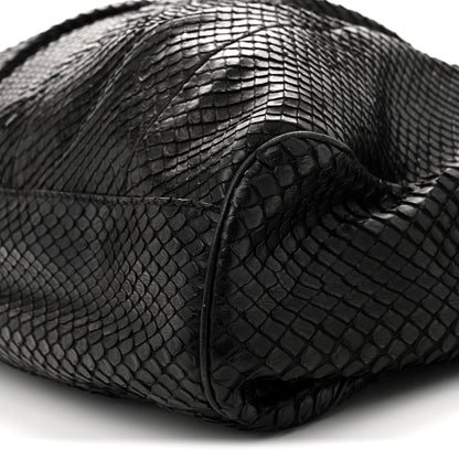 Gucci Snakeskin Large Sukey Tote Black 10 of 15