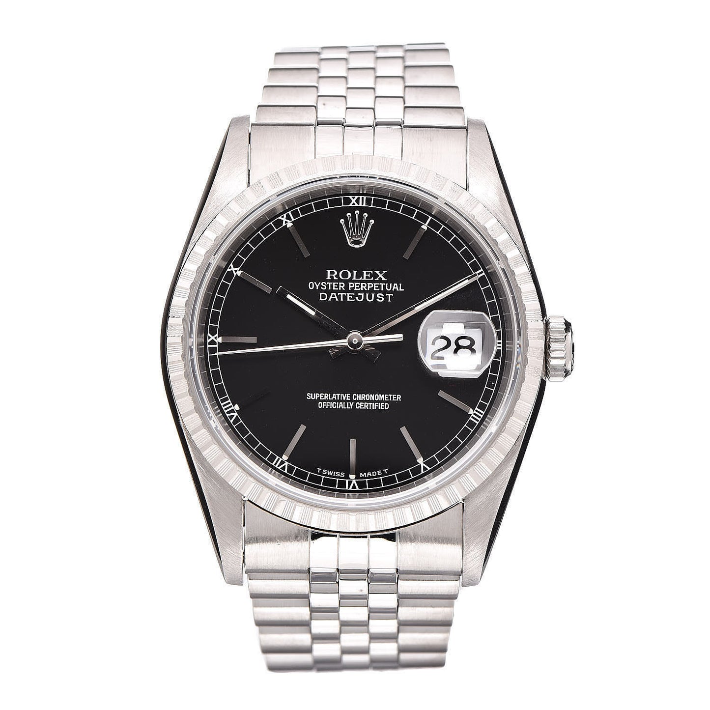 Stainless Steel 36mm Oyster Perpetual Datejust Watch Black 16220