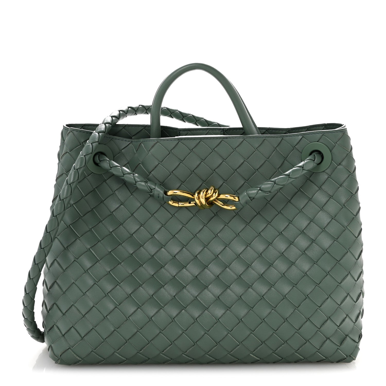 Bottega Veneta Nappa Intrecciato Medium Andiamo Shoulder Bag Aloe 1 of 13