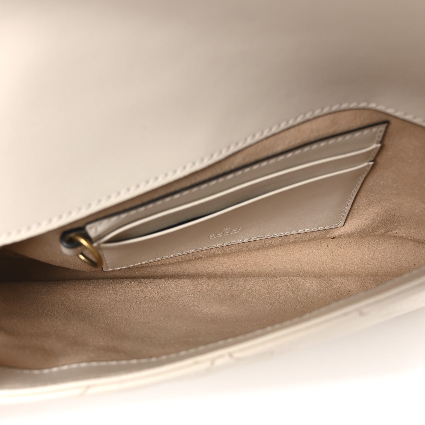 Calfskin Matelasse Mini GG Marmont Shoulder Bag With Card Holder White Black