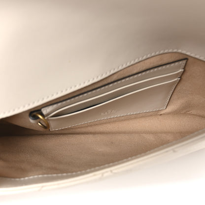 Gucci Calfskin Matelasse Mini GG Marmont Shoulder Bag With Card Holder White Black 6 of 11