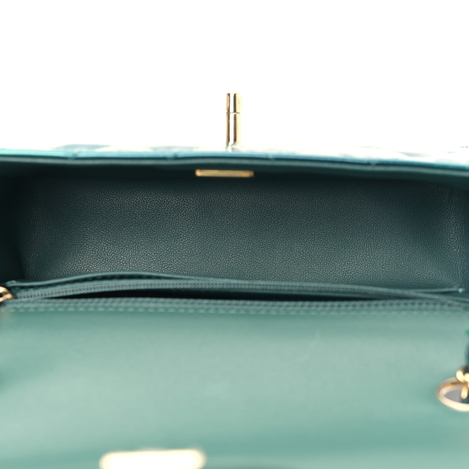 Chanel Shaded Patent Calfskin Quilted Mini Rectangular Flap Green Blue 5 of 10