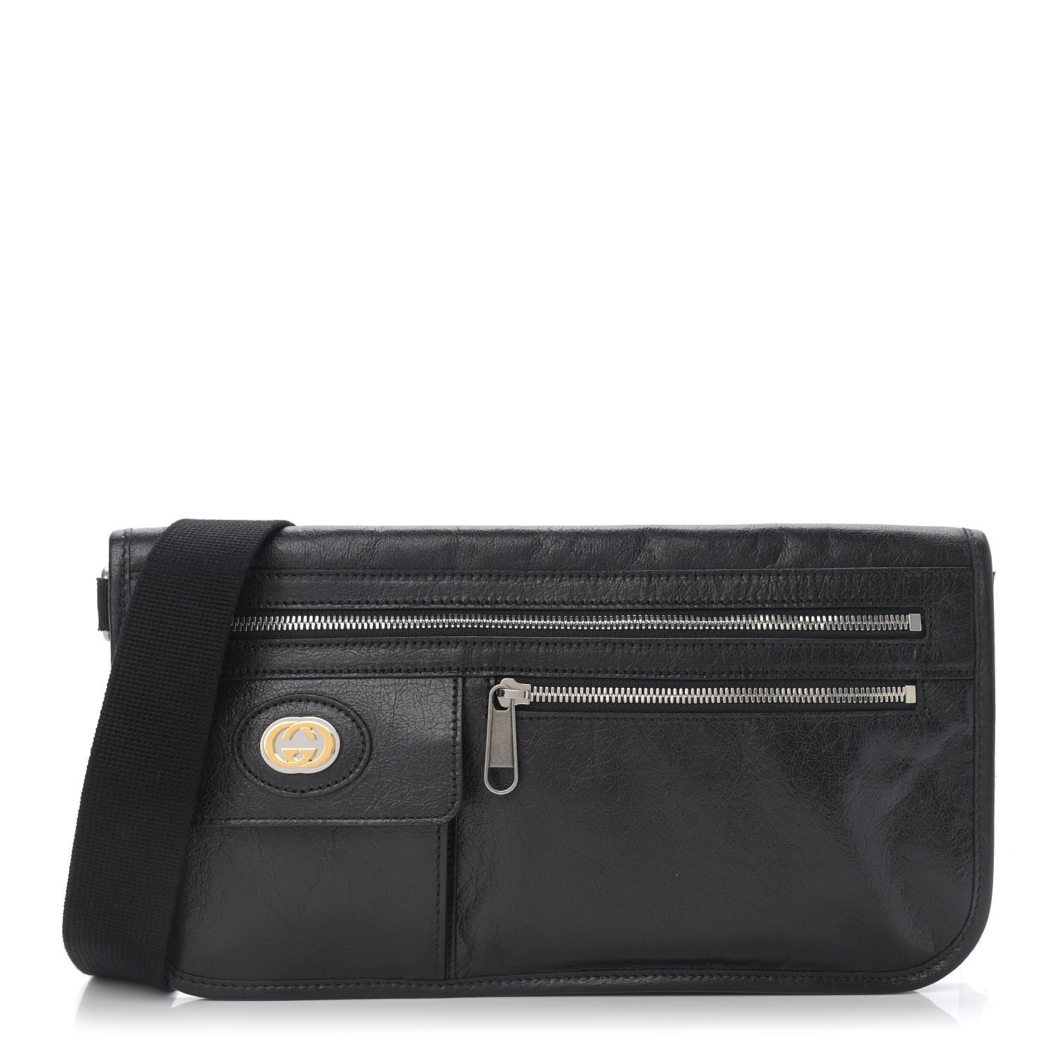 Gucci Fluffy Calfskin Morpheus Messenger Bag Black 1 of 10