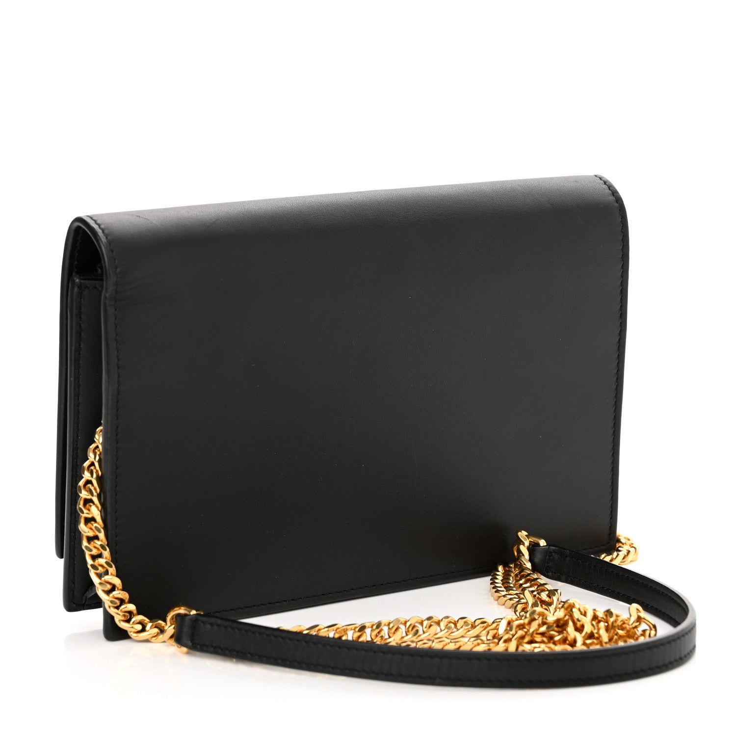 Saint Laurent Smooth Calfskin Classic Monogram Kate Tassel Chain Wallet Black 3 of 10