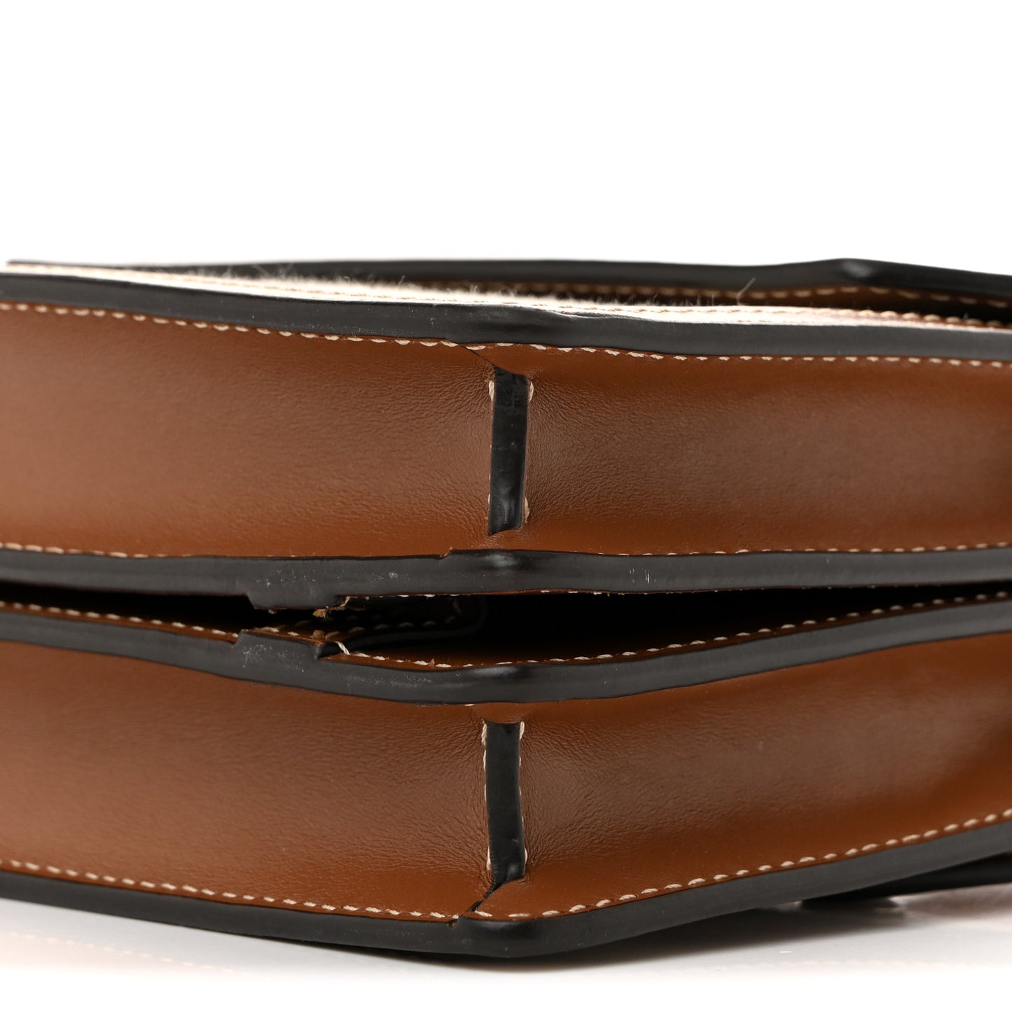 Smooth Calfskin Canvas Horseferry Print Mini Title Bag with Pocket Natural Malt Brown