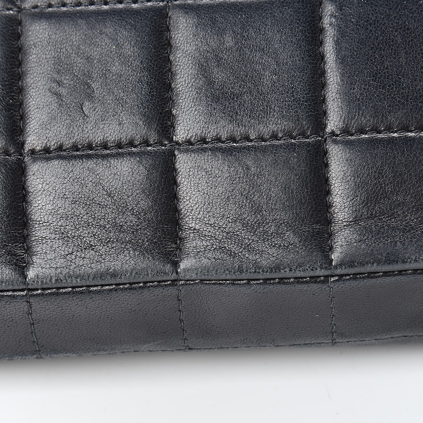 Lambskin East West Chocolate Bar Flap Black