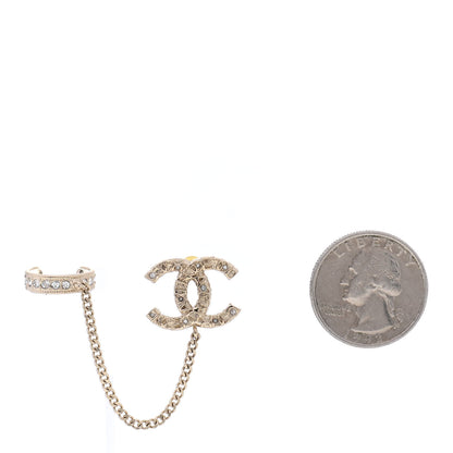 Chanel Crystal CC Cuff Single Earring Gold 2 of 4