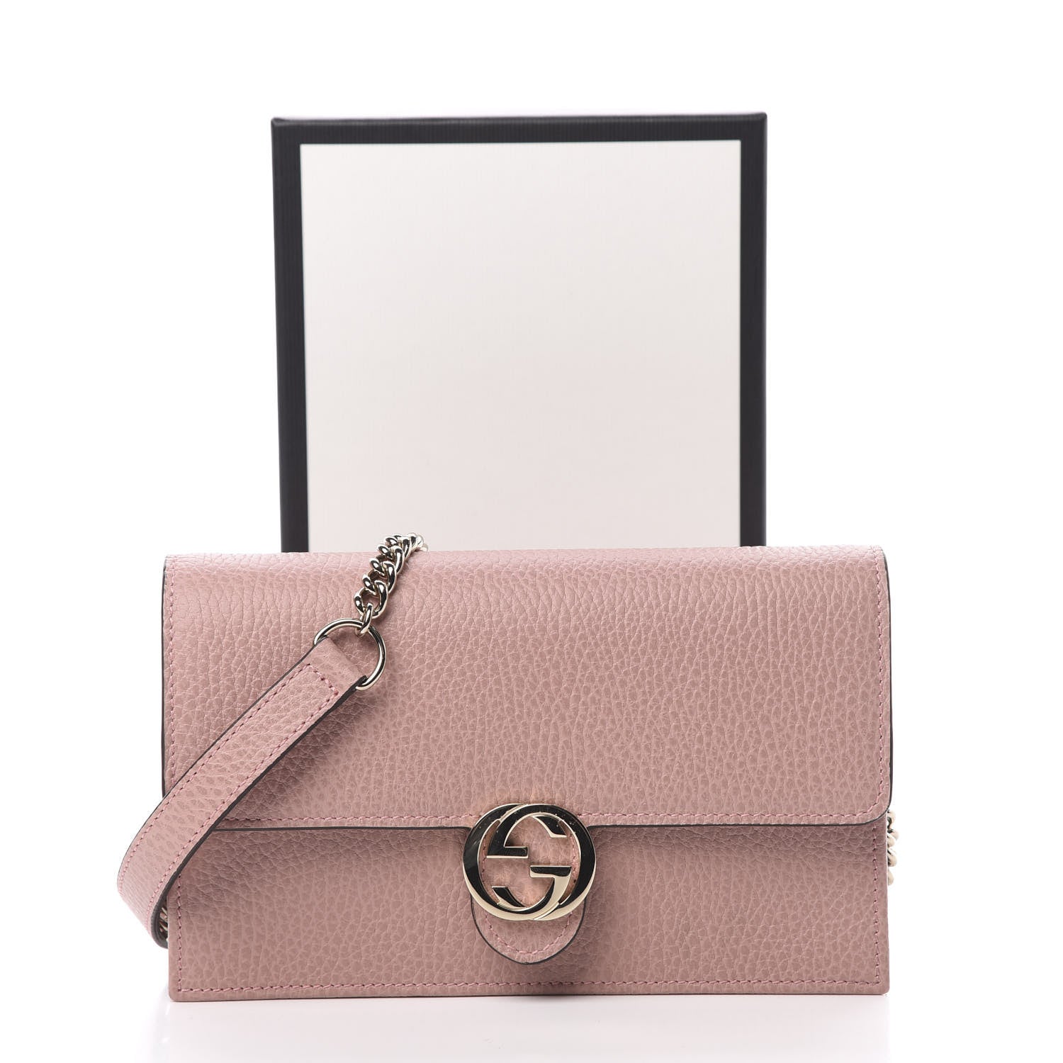 Gucci Dollar Calfskin Interlocking G Chain Wallet Soft Pink 11 of 11