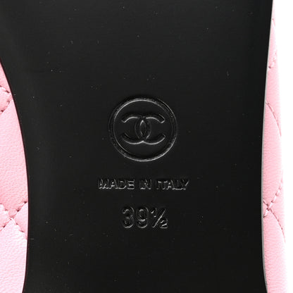 Chanel Lambskin Quilted CC Cap Toe Ballerina Flats 39.5 Pink Black 7 of 10