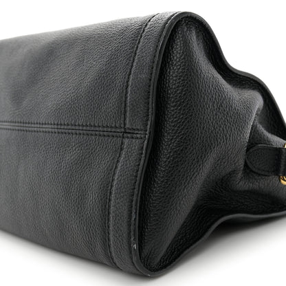 Alexander McQueen Pebbled Calfskin Small Skull Padlock Zip Around Tote Black 11 of 19