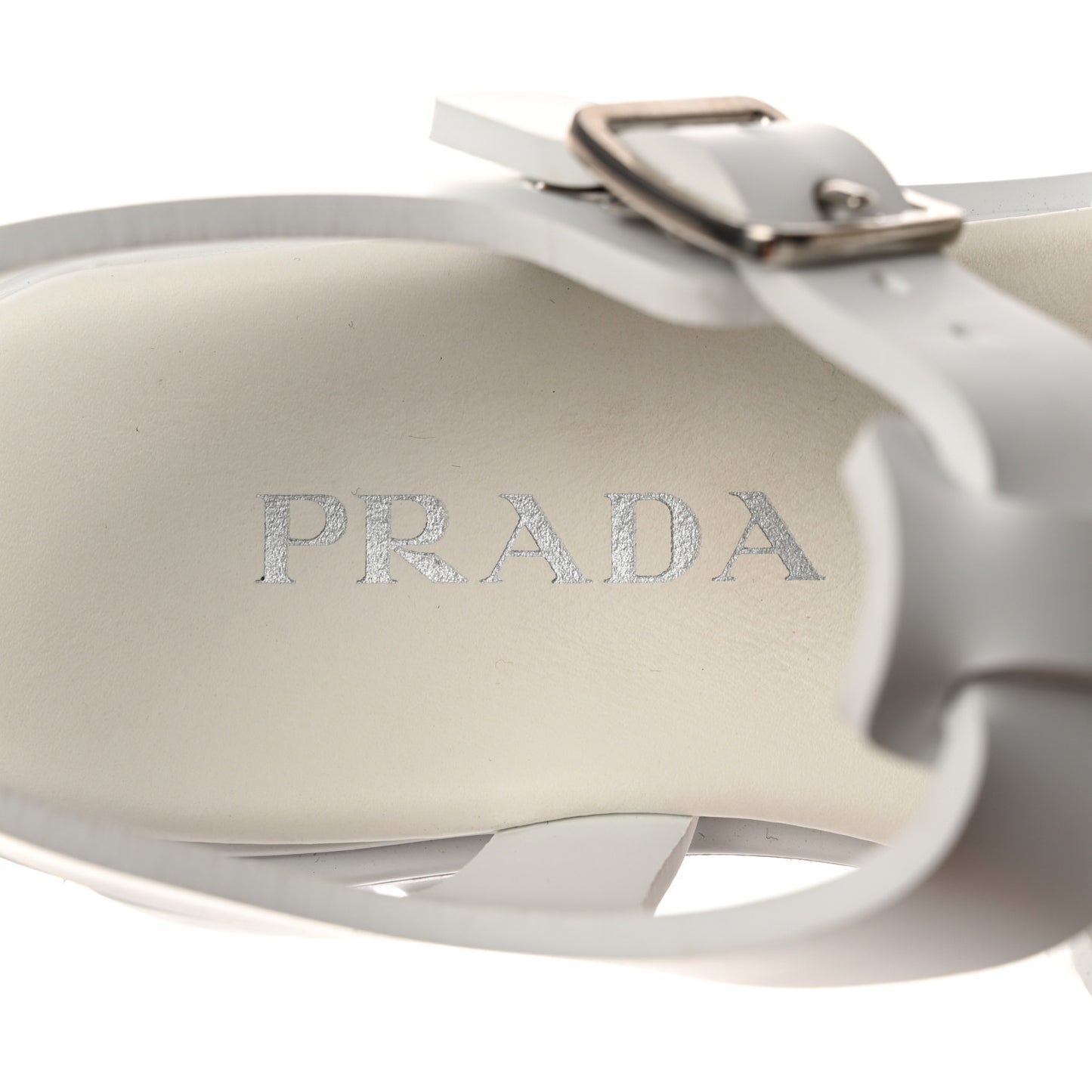 Foam Rubber Metal Triangle Logo Monolith 55mm Cage Sandals 38 White