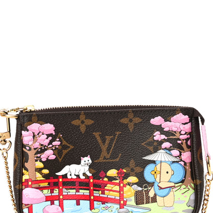Louis Vuitton Monogram 2021 Christmas Animation Japanese Garden Mini Pochette Accessories Wisteria Pink 8 of 11