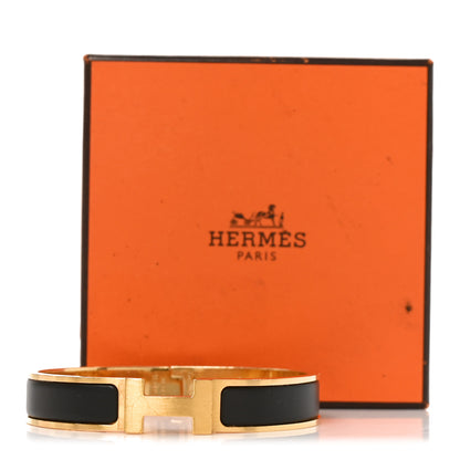 Hermes Matte Enamel Narrow Clic Clac HH Bracelet T6 Black 5 of 5