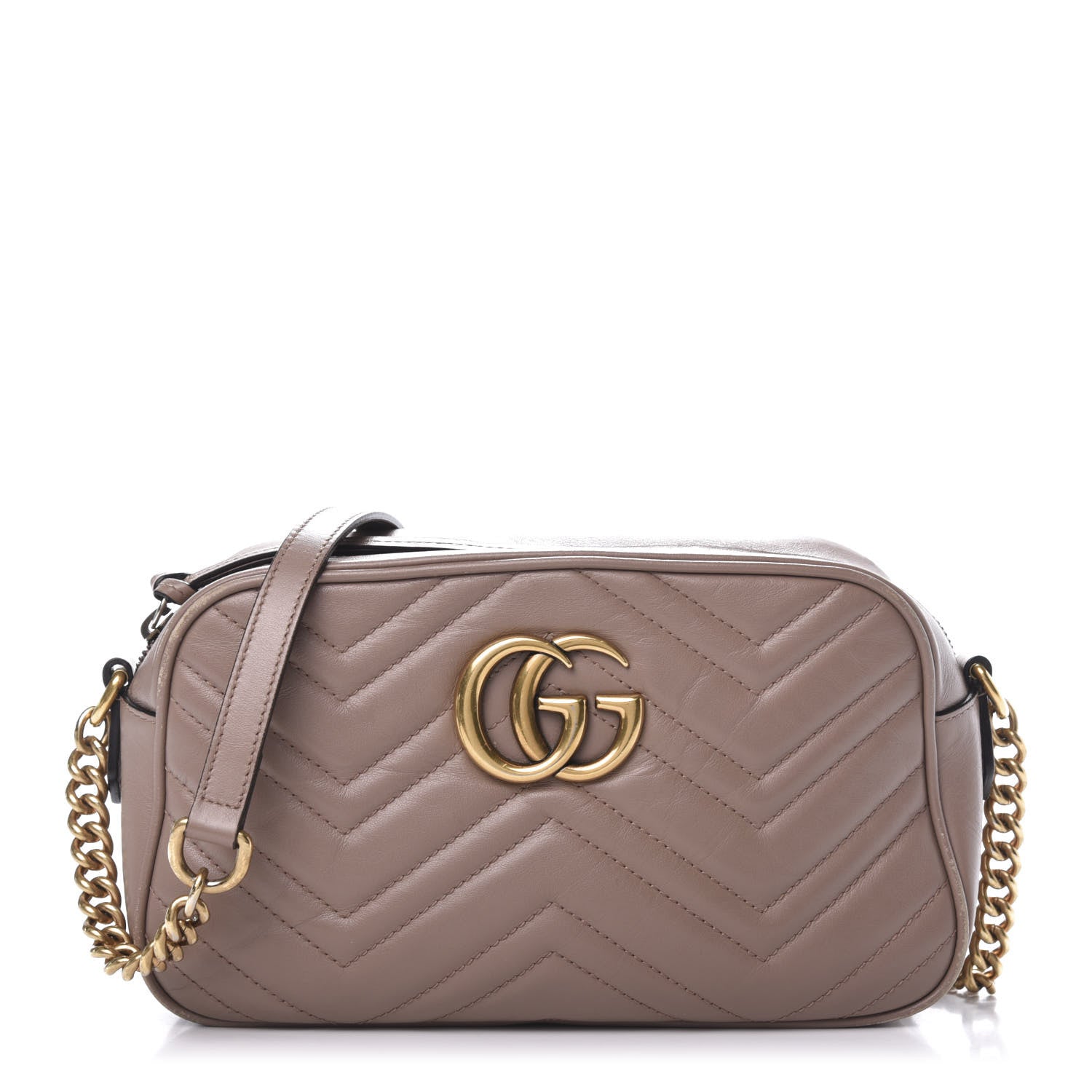 Gucci Calfskin Matelasse Small GG Marmont Chain Shoulder Bag Porcelain Rose 1 of 15