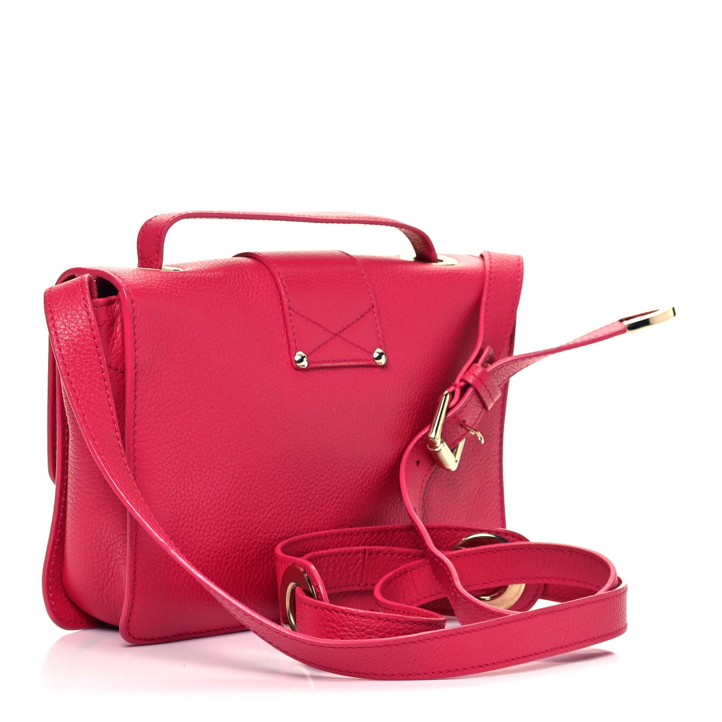 Grainy Pebbled Calfskin Rebel Crossbody Bag Pink