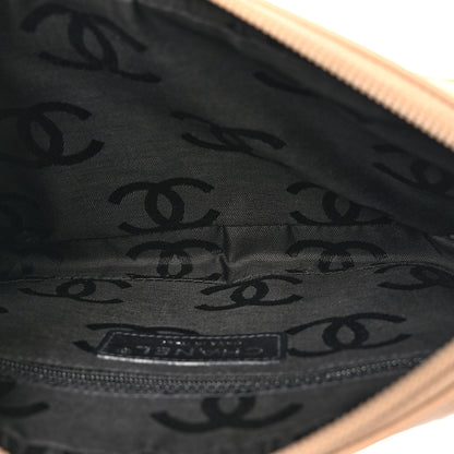 Chanel Calfskin Quilted Cambon Pochette Beige Black 5 of 10