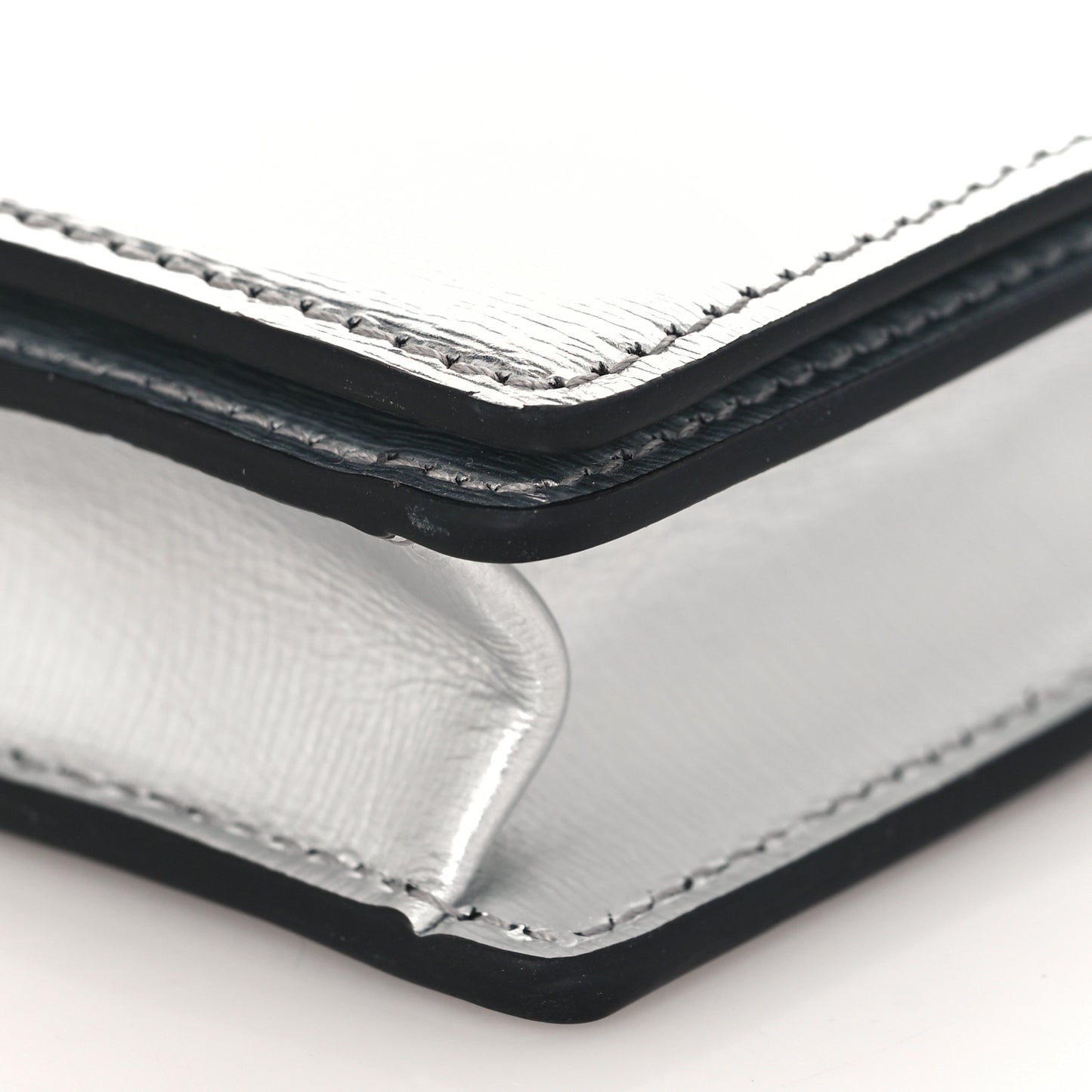 Metallic Palmellato Calfskin TF Mini Bag Silver