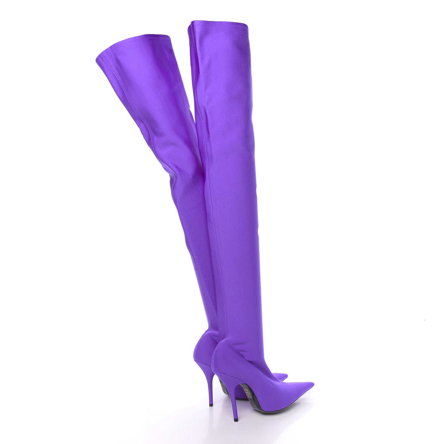 Balenciaga Spandex Pointed Toe Knife Thigh High Boots 37 Violet 4 of 7