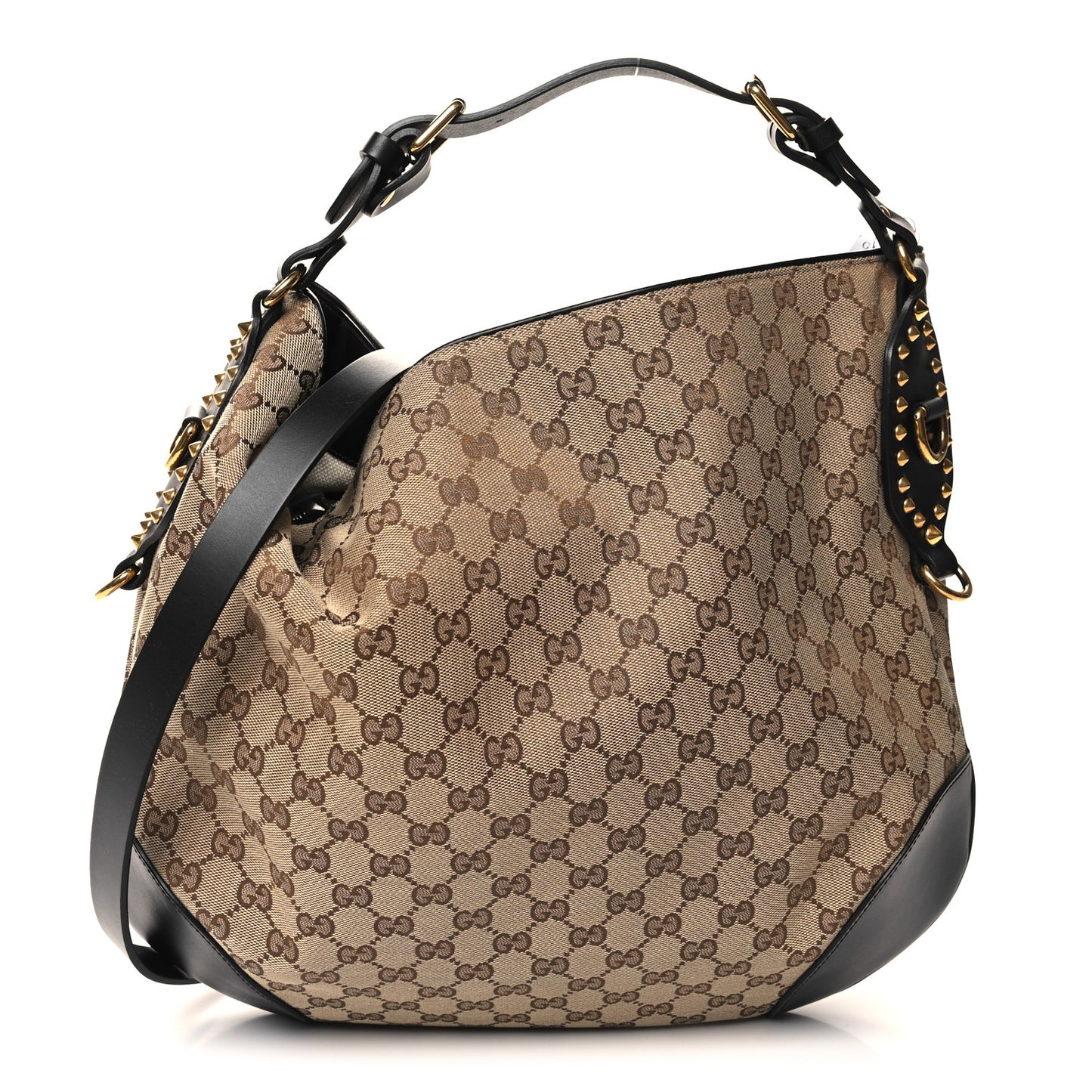 Monogram Medium Patti Stud Hobo Black
