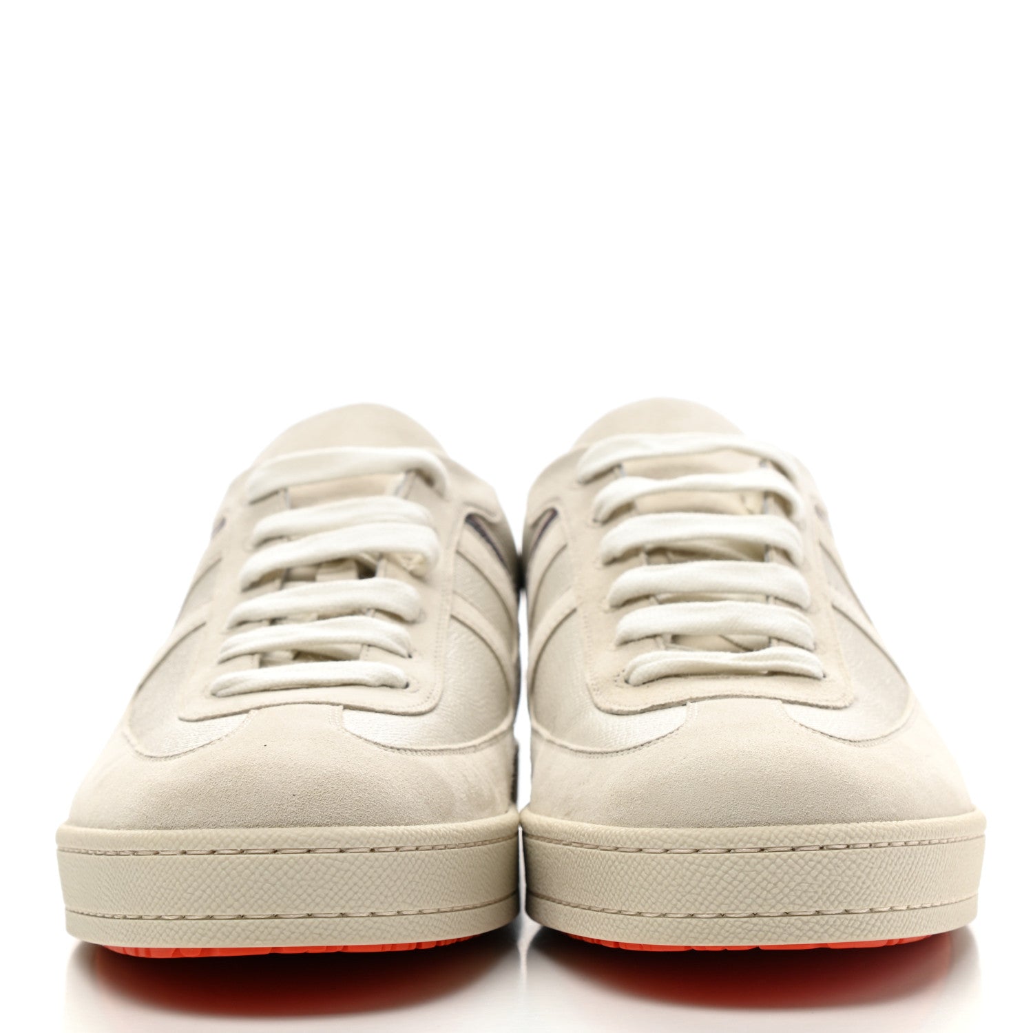 Hermes Epsom Suede Goatskin Mens Boomerang Sneakers 45 Beige Glaise 2 of 10