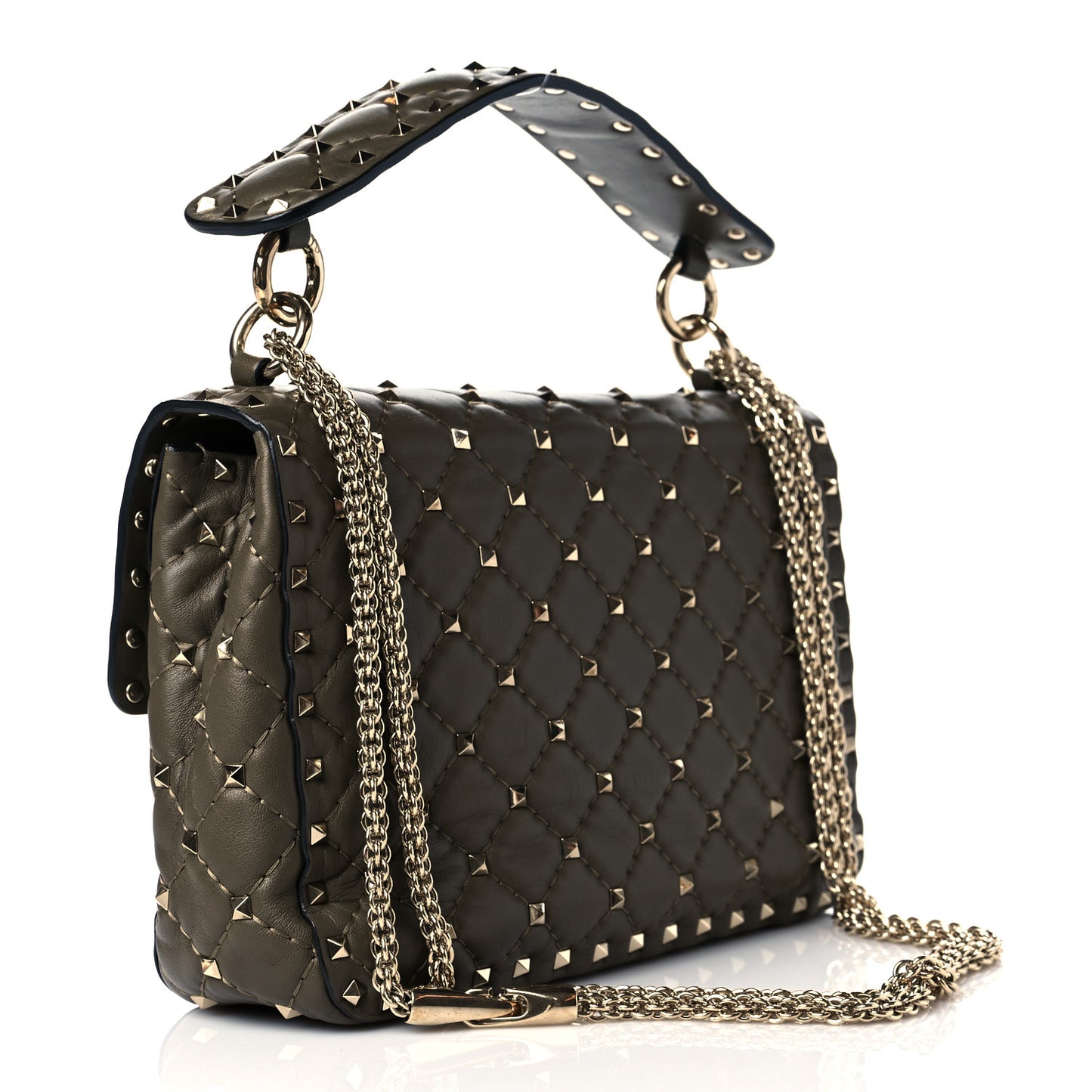 Nappa Medium Rockstud Spike Shoulder Bag Oasis