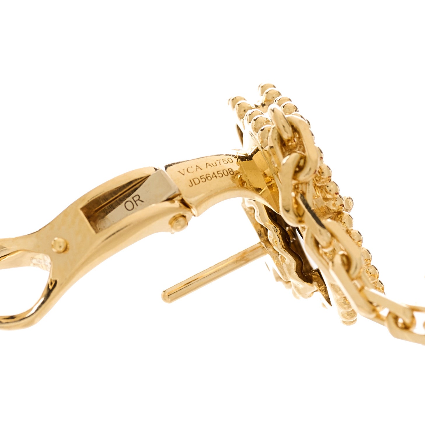 Van Cleef & Arpels VAN CLEEF & ARPELS 18K Yellow Gold Tiger Eye Carnelian 2 Motifs Magic Alhambra Earrings 4 of 5