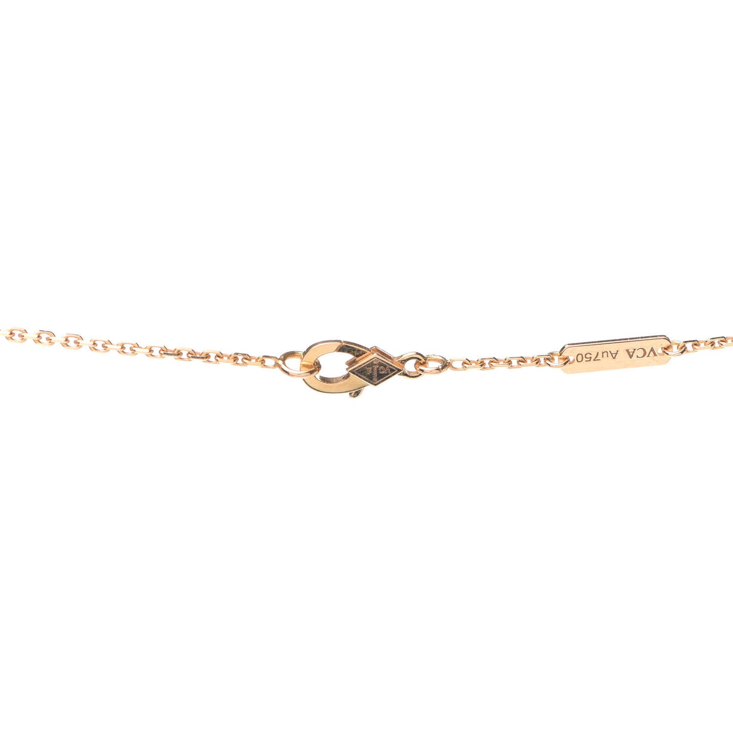 18K Rose Gold Diamond Black Onyx Vintage Alhambra Pendant Necklace