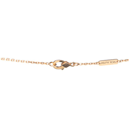 Van Cleef & Arpels 18K Rose Gold Diamond Black Onyx Vintage Alhambra Pendant Necklace 5 of 7