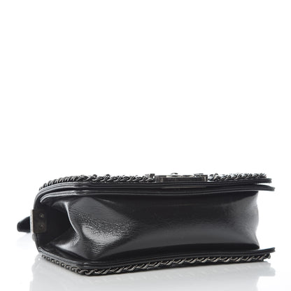 Chanel Glazed Calfskin Quilted Small Boy Chained Flap Black 4 of 10