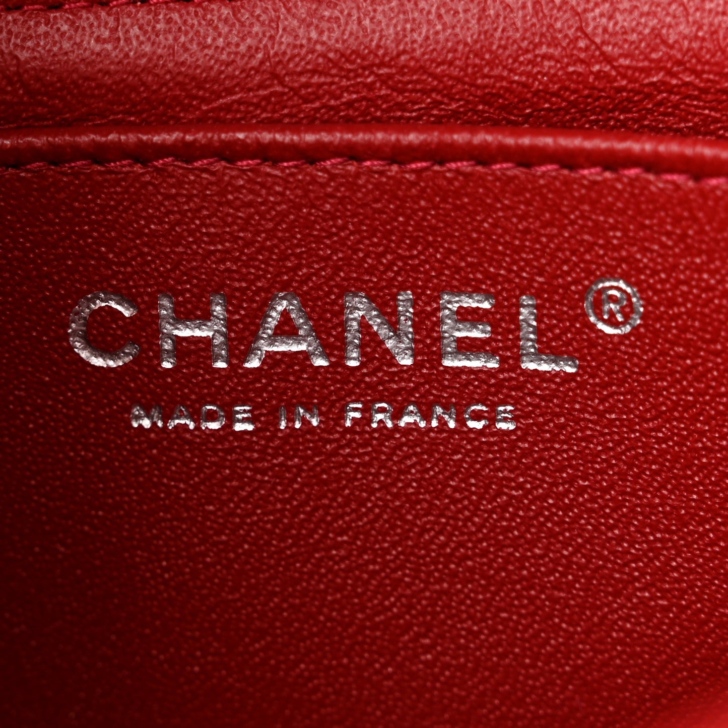 Patent Calfskin Quilted Mini Rectangular Flap Red