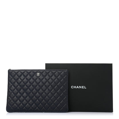 Chanel Caviar Quilted Large Cosmetic Case Navy 8 of 8