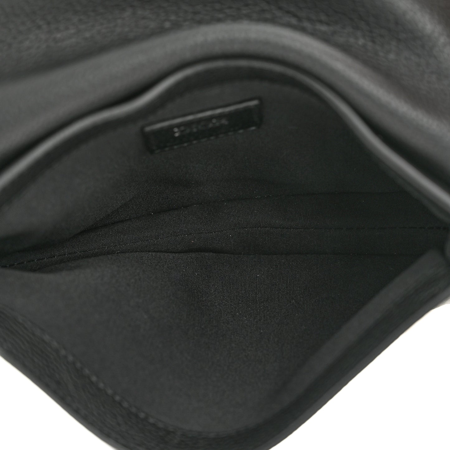 Grained Calfskin Saddle Messenger Bag Black