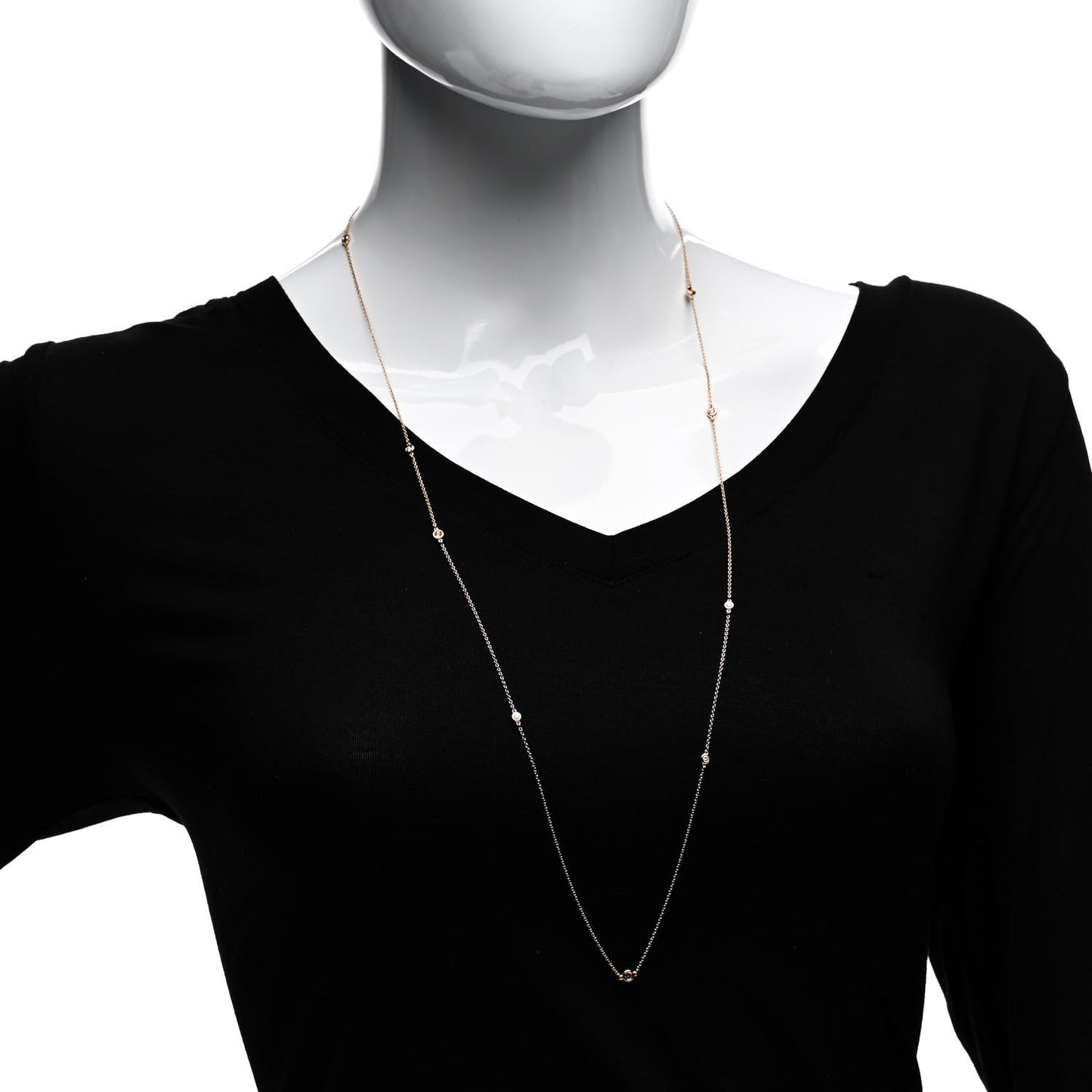 18K Rose Gold Diamond .31ctw Elsa Peretti Diamonds by the Yard Sprinkle Necklace