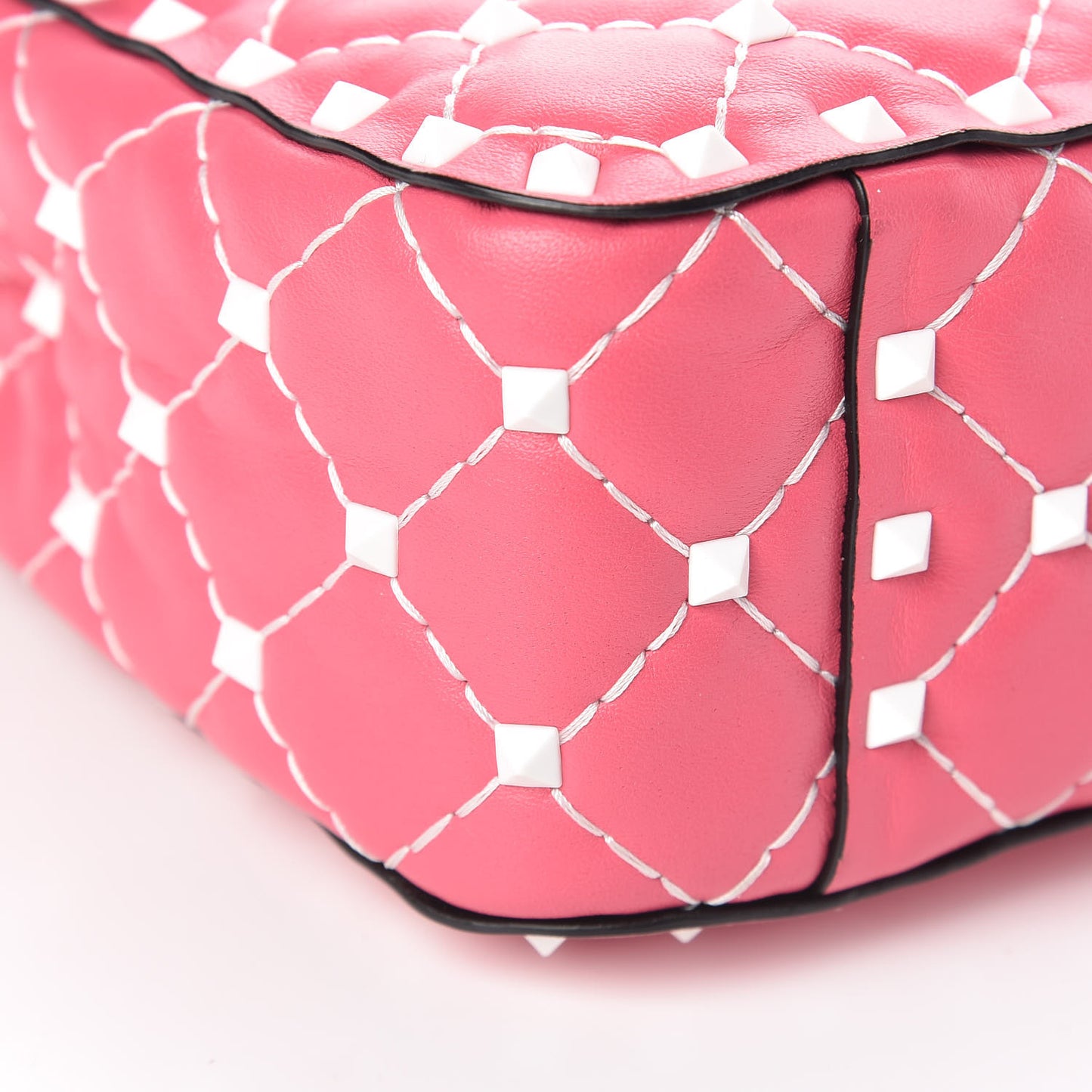 Lambskin Medium Free Rockstud Spike Shoulder Bag Shadow Pink