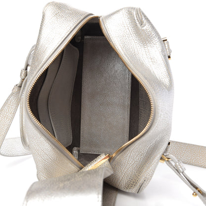 Delvaux Metallic Crispy Calfskin Cool Box Satchel Antique Silver 5 of 9