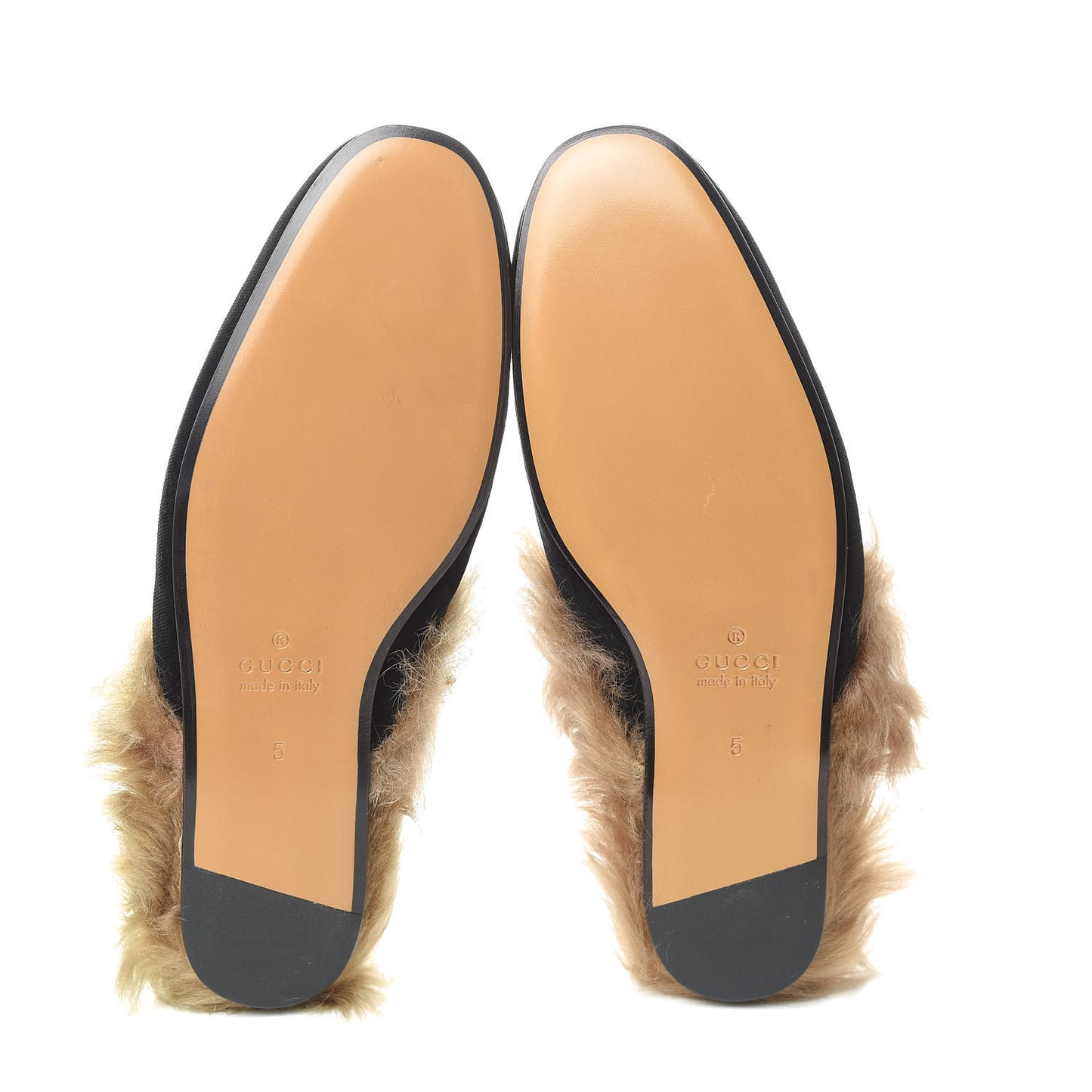 Velvet Fur Mens Princetown Slippers 5 Black